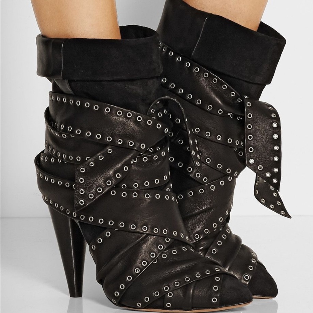 Isabel Marant suede and studded leather ankle boot